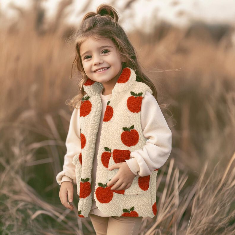 tessuto peluche mele | Poppy Fabrics – bianco lana/terracotta, image number 5