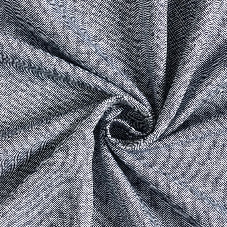 misto lino-cotone, spina di pesce – blu notte,  image number 3