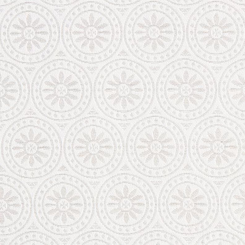 Tessuto jacquard da esterni motivi ornamentali e cerchi – grigio chiaro/bianco lana,  image number 1
