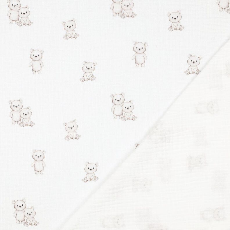 GOTS mussolina / tessuto doppio increspato Simpatici orsetti stampa digitale | Poppy Fabrics –,  image number 4