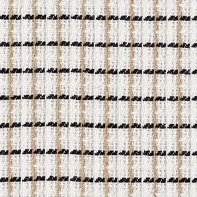 Bouclé grezzo a quadri – bianco/beige, 