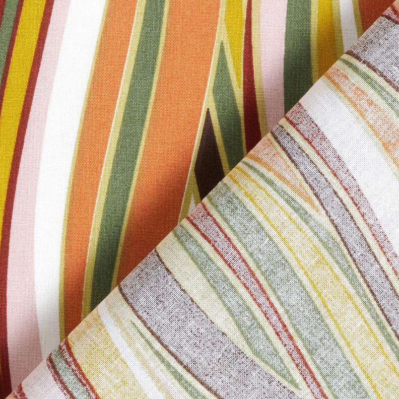 tessuto in cotone cretonne Strisce curve &ndash; bianco/arancio chiaro,  image number 4