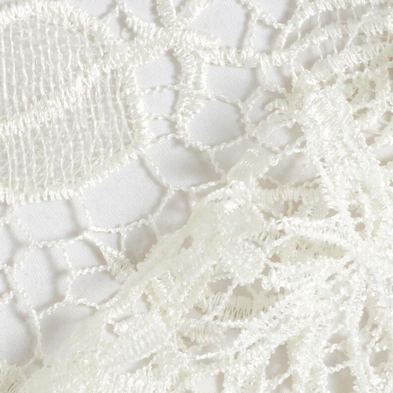 tessuto in pizzo con paillettes e bordo a smerlo – bianco,  image number 4
