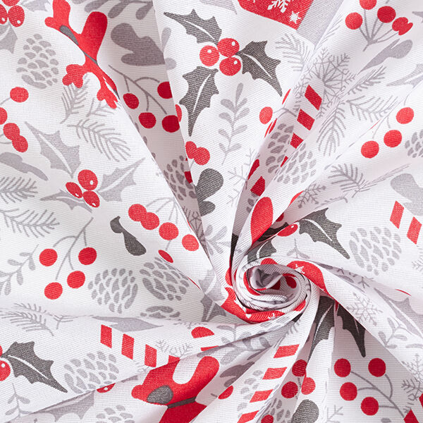 tessuto arredo tessuti canvas stivale di Babbo Natale – bianco/rosso,  image number 3