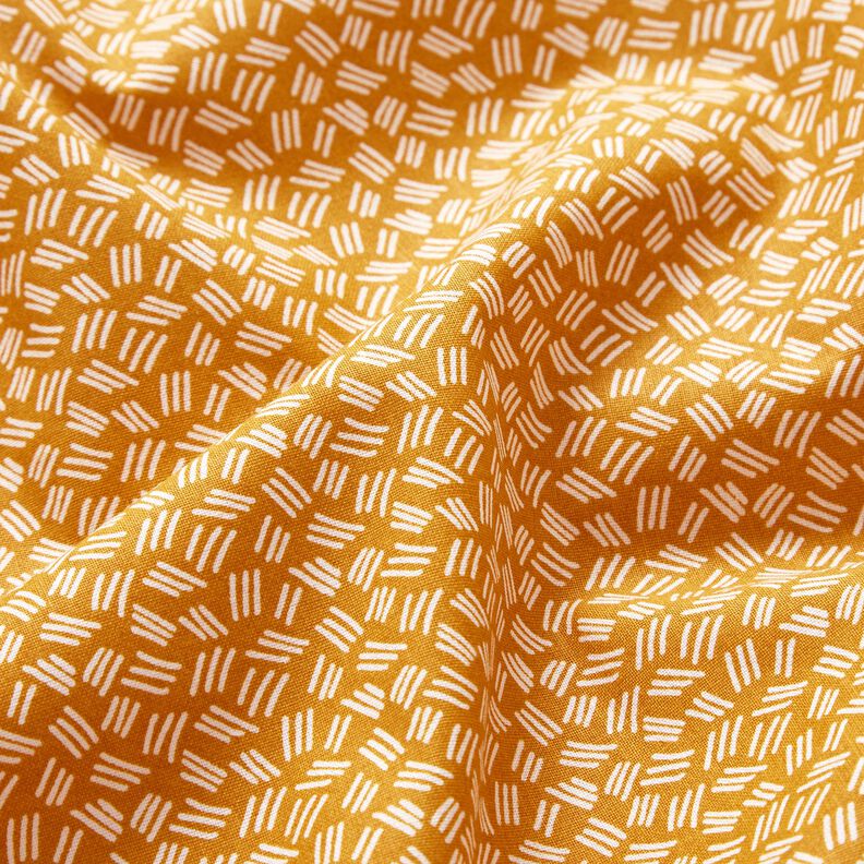 tessuto in cotone cretonne piccole linee – giallo curry,  image number 2