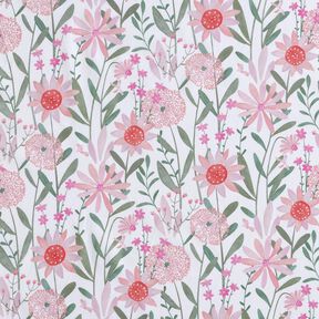 popeline di cotone Grandi fiori di prato stampa digitale | Poppy Fabrics – bianco, 