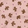 GOTS mussolina / tessuto doppio increspato Uccelli e cuori | Poppy Fabrics – rosa anticato,  thumbnail number 3