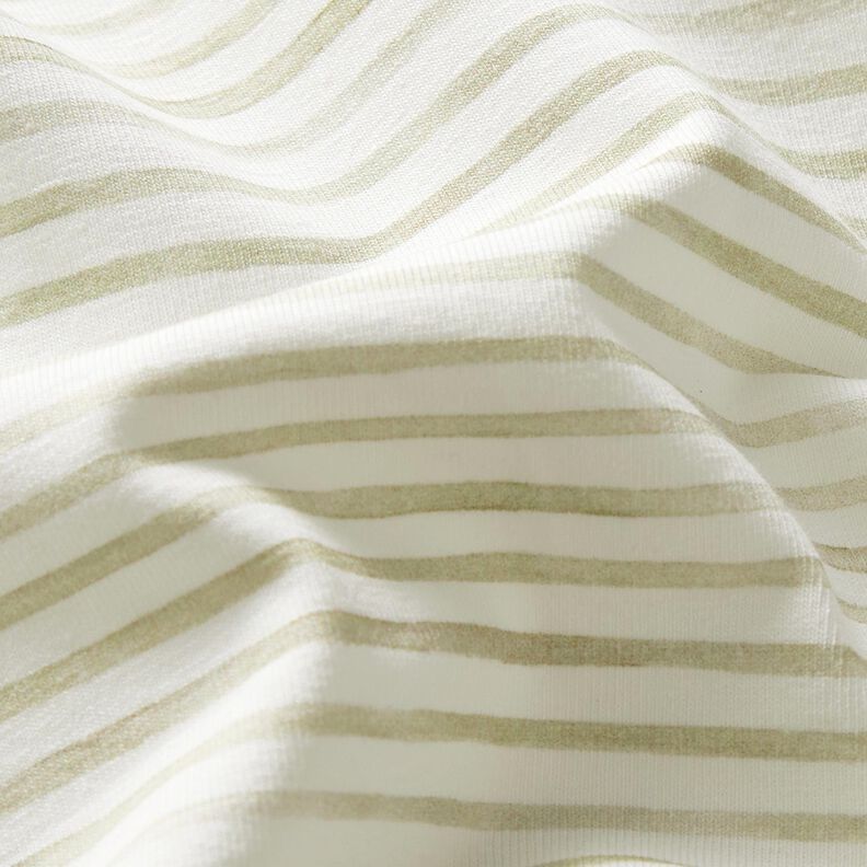 jersey di cotone Strisce ad acquarello stampa digitale – avorio/pistacchio,  image number 2