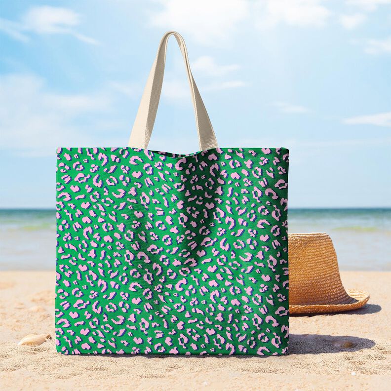 cotone rivestito Leopardo astratto | Poppy Fabrics – verde/rosa, image number 5