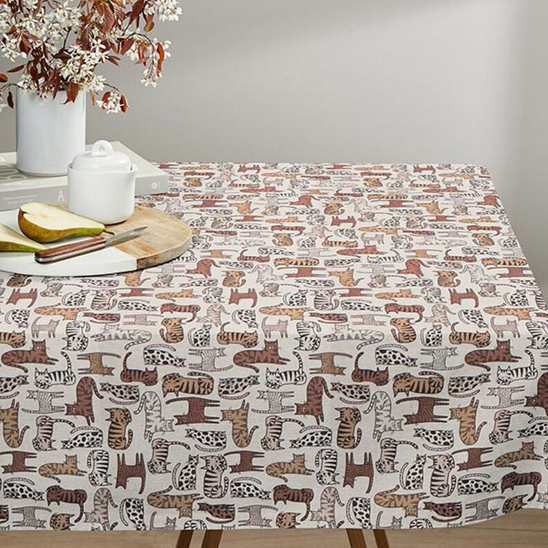 tessuto arredo mezzo panama gatti – naturale, image number 8
