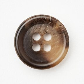 Bottone tondo a 4 fori [Ø 15 mm] – marrone nerastro, 
