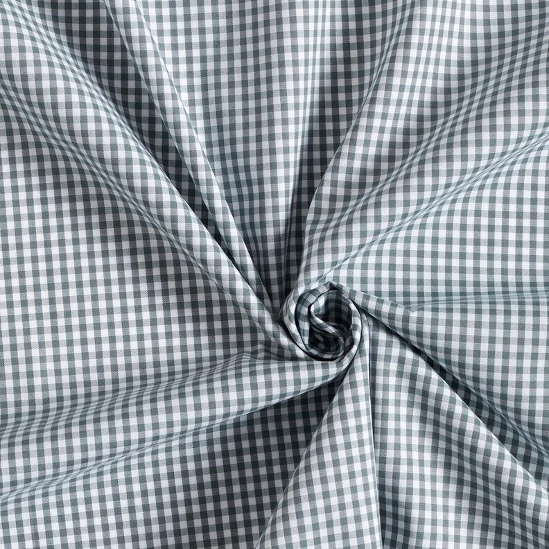 Popeline di cotone a quadretti Vichy – grigio/bianco,  image number 3
