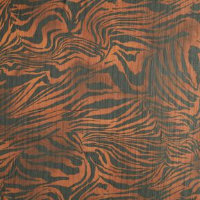 Chiffon gessato glitterato con tigre stampata – nero/rame, 