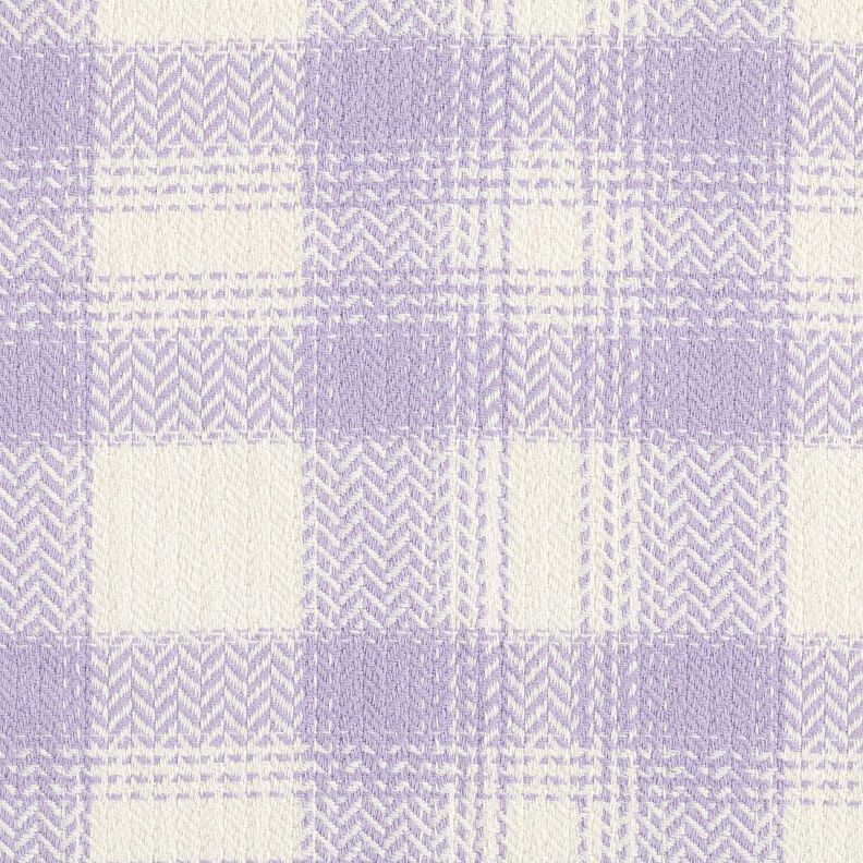 tessuto per cappotti Misto cotone A quadri – lillà/avorio, image number 1