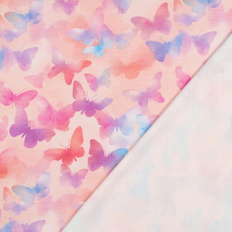 jersey di cotone farfalle colorate stampa digitale | Poppy Fabrics – rosé/blu,  image number 4