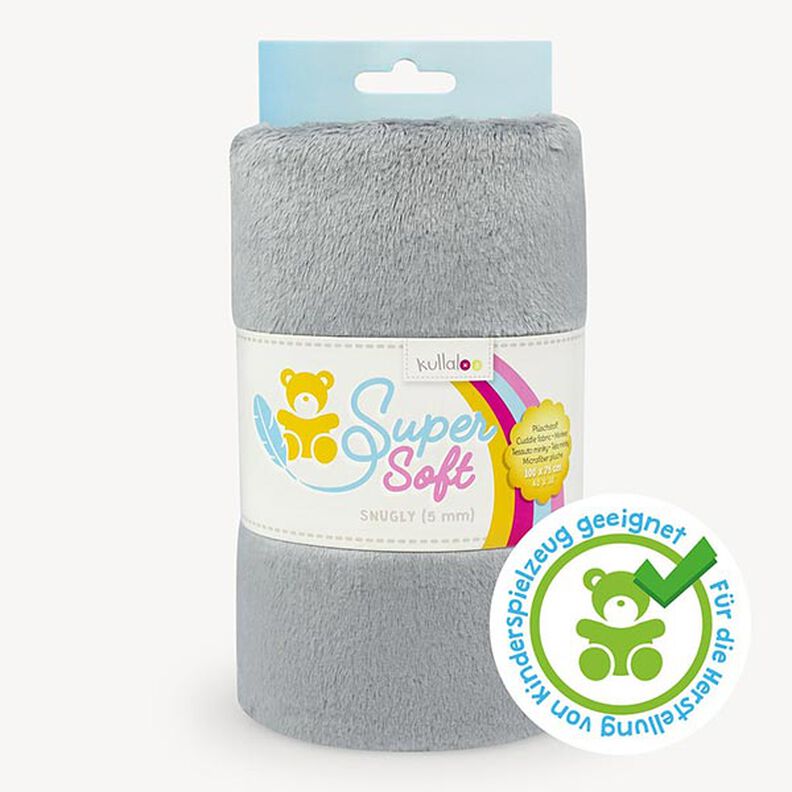Tessuto peluche SuperSoft SNUGLY [ 1 x 0,75 m | 5 mm ] - grigio | Kullaloo,  image number 1