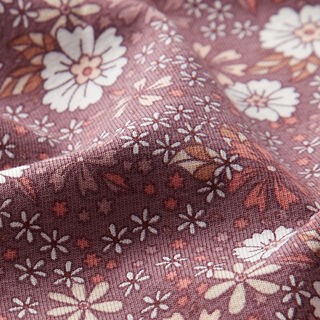 jersey di cotone Prato fiorito – rosa antico scuro, 