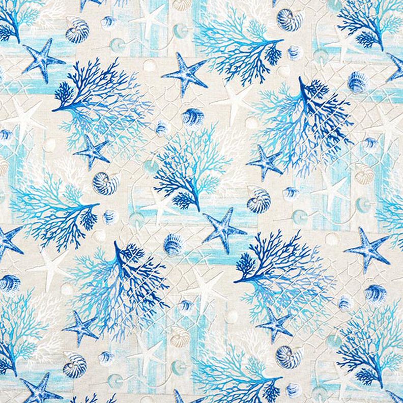 tessuto arredo tessuti canvas collage stile navy – blu/turchese,  image number 1