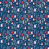 tessuto in cotone popeline Gnomi e abeti – blu,  thumbnail number 6