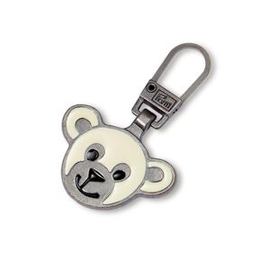 tiretto cerniera lampo, orso [ 38 x 25 mm ] | Prym – bianco lana/argento, 