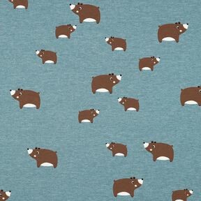 jersey di cotone orsi | Poppy Fabrics – grigio blu/marrone castagna, 