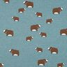 jersey di cotone orsi | Poppy Fabrics – grigio blu/marrone castagna,  thumbnail number 1