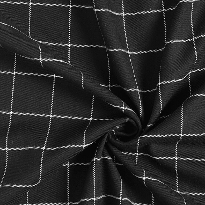 misto viscosa stretch, quadri – nero/bianco,  image number 3