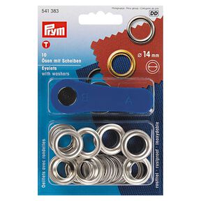 Occhielli e rondelle [Ø 14 mm] | Prym – argento effetto metallizzato, 