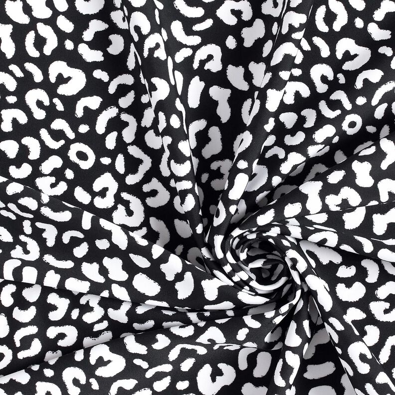 tessuto per costumi da bagno Macchie di leopardo astratte – nero-azzurro/bianco,  image number 3