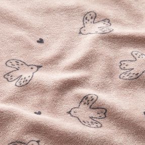 Maglia in spugna Uccellini – rosa antico chiaro, 