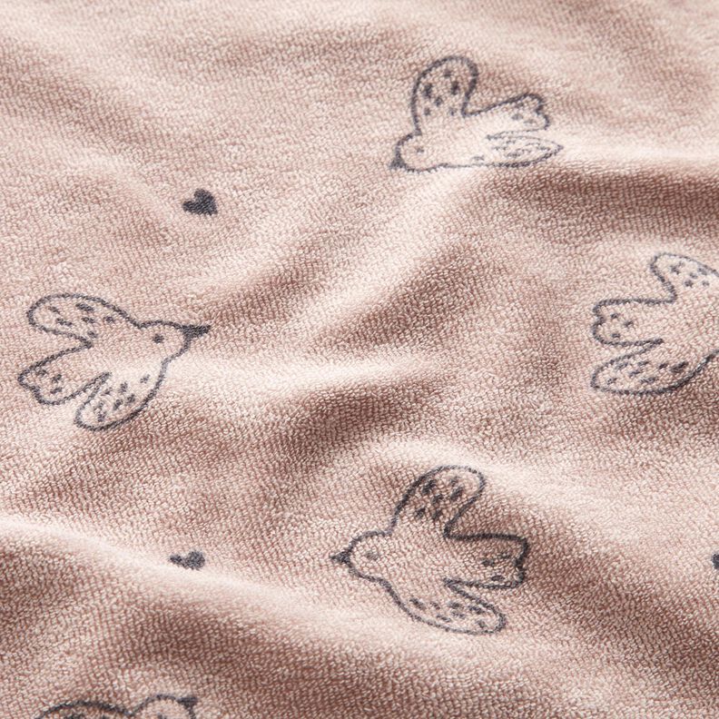 Maglia in spugna Uccellini – rosa antico chiaro,  image number 2