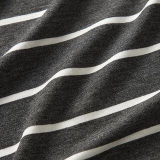 jersey di viscosa, righe trasversali – antracite/bianco, 