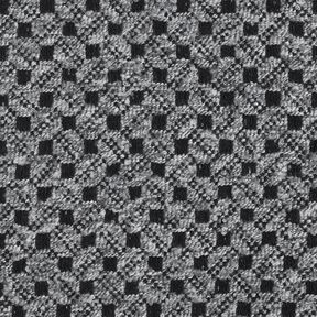 Tessuto per cappotto a quadretti – grigio chiaro/nero, 