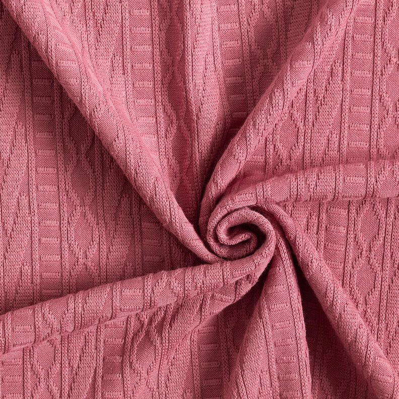 jersey jacquard Misto cotone decorato a righe – malva,  image number 3