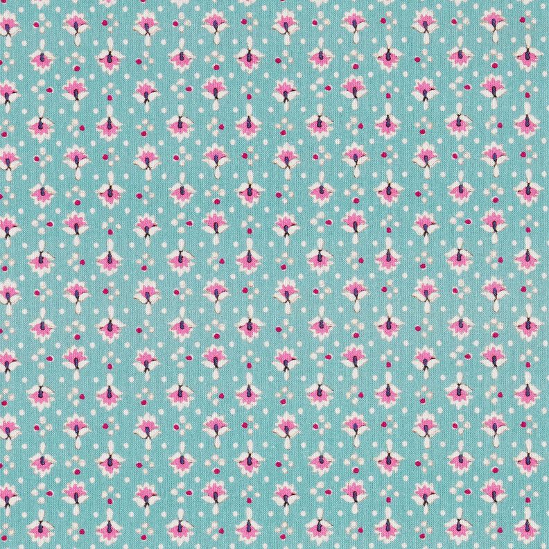 tessuto in cotone popeline Piccoli ornamenti &ndash; menta/viola pastello &ndash; menta/violetto pastello,  image number 1