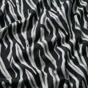 Stampa digitale zebrata spazzolata French Terry – nero/argento, 