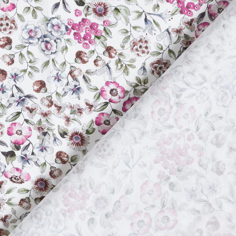 popeline di cotone Mare di fiori stampa digitale – bianco/porpora,  image number 4