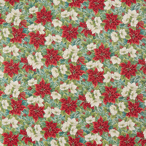 tessuto arredo gobelin Stelle di Natale bicolori – beige chiaro/rosso, 
