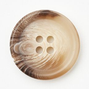 Bottone tondo a 4 fori [Ø 25 mm] – naturale/marrone scuro, 