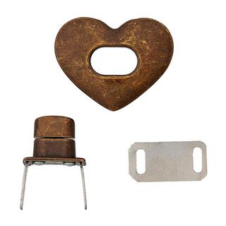 chiusura per borse cuore  – bronzo, 