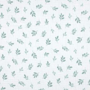 mussolina / tessuto doppio increspato Rami | Poppy Fabrics – bianco/canna palustre, 