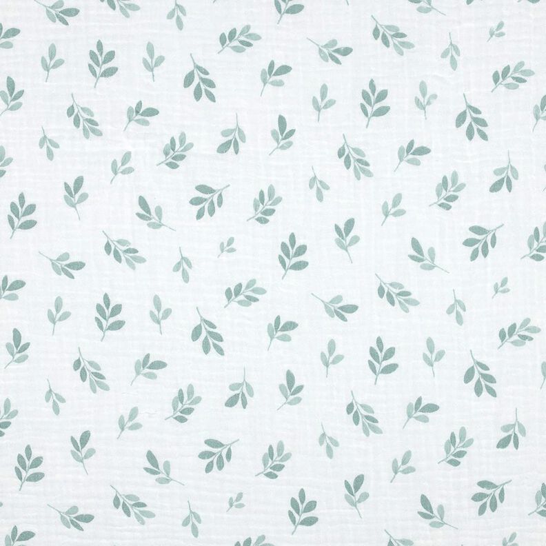 mussolina / tessuto doppio increspato Rami | Poppy Fabrics – bianco/canna palustre, image number 1