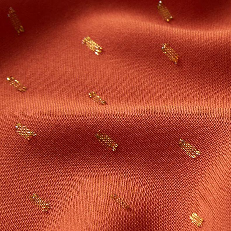 tessuto in viscosa, gocce glitter – terracotta,  image number 3