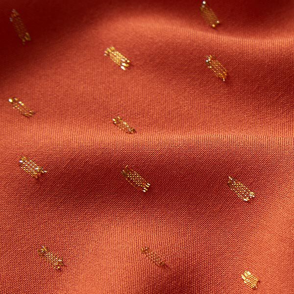 tessuto in viscosa, gocce glitter – terracotta,  image number 3