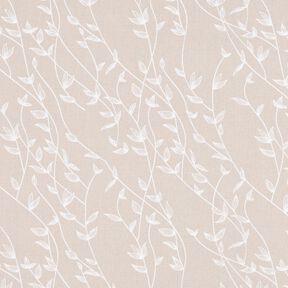 popeline di cotone tralci e foglie – grigio nebbia, 