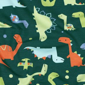 felpa estiva dinosauri | Poppy Fabrics – abete blu/verde chiaro, 