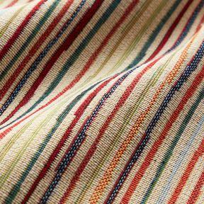 tessuto arredo gobelin Righe colorate – beige chiaro/rosso carminio, 