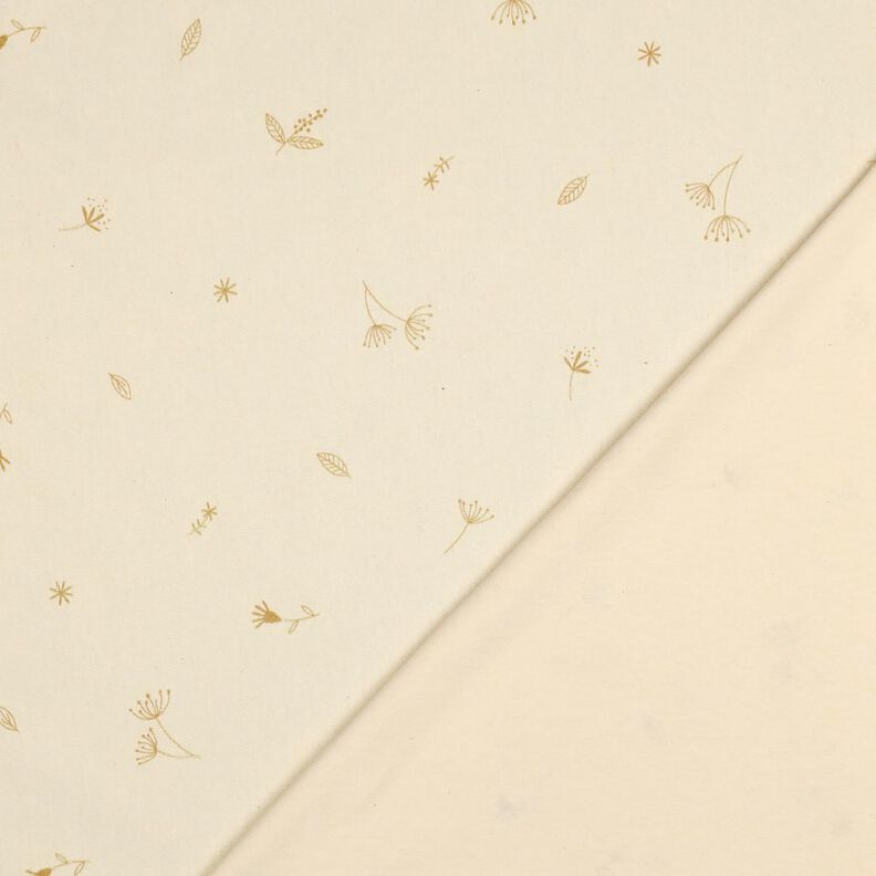 GOTS jersey di cotone Rami e piante | Poppy Fabrics – crema/marrone capriolo, image number 4