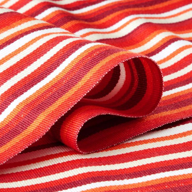 Outdoor Tessuto per sedia a sdraio Righe longitudinali 45 cm – rosso/arancione,  image number 2