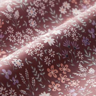 cotone rivestito Prato fiorito variopinto – rosa antico scuro/bianco, 